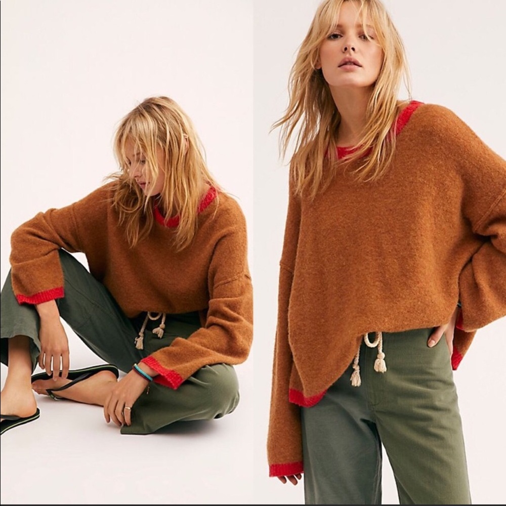 Free people alpaca grandpa crew neck sweater